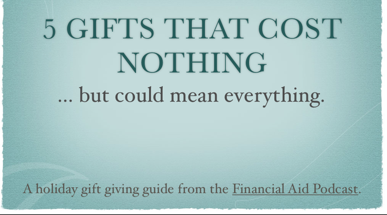 Cover for 2007 holiday gift-giving guide, from the Financial Aid Podcast