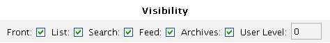 WordPress plugin's category visibility chart